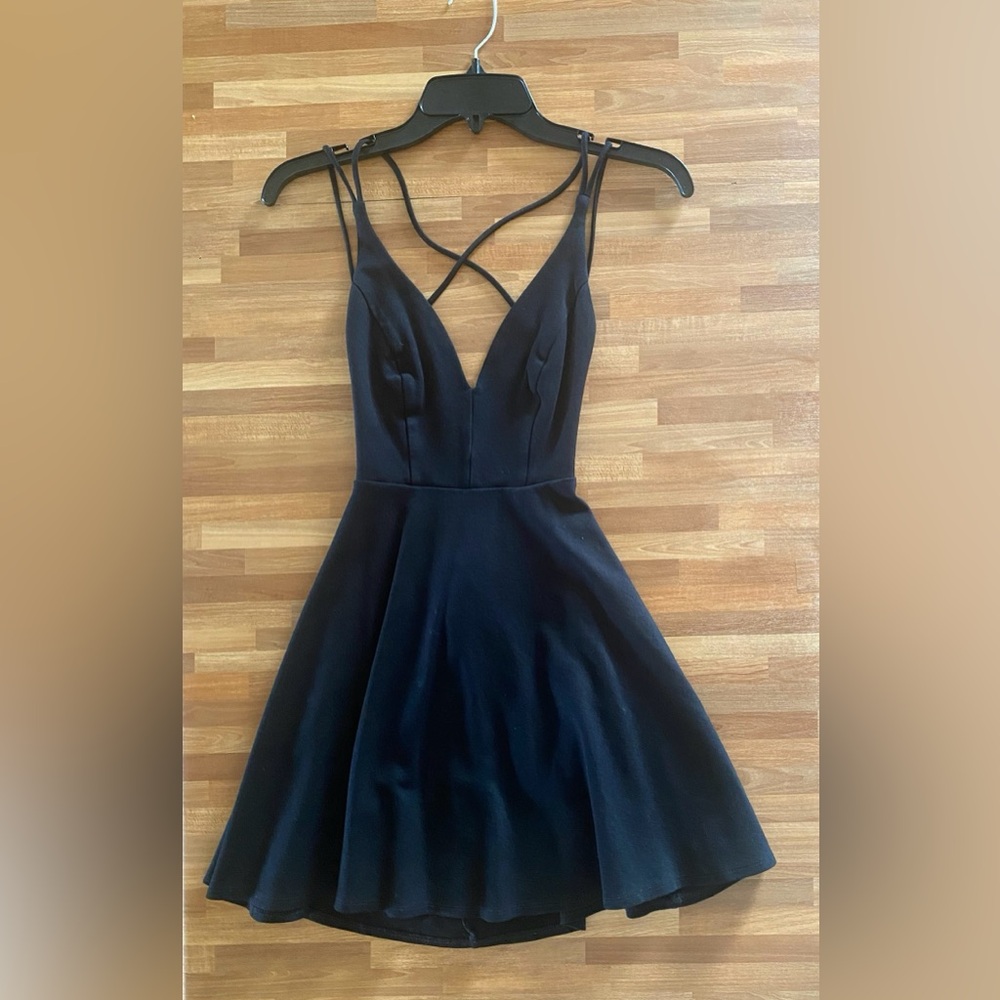 Elegant Black Strappy Dress